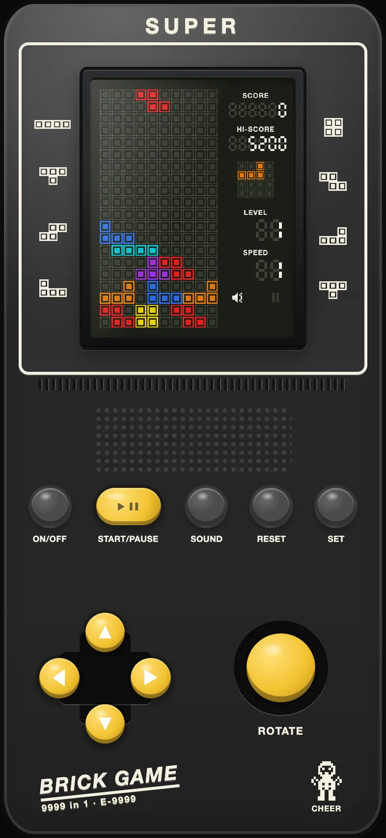 The same board on the colour screen